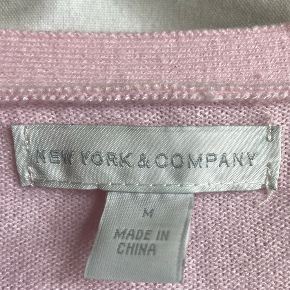 NEW YORK & COMPANY ARGYLE CARDIGAN SWEATER - Picture 6 of 6